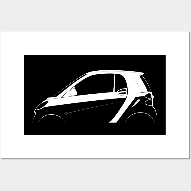 smart fortwo (W451) Silhouette Wall Art by Car-Silhouettes